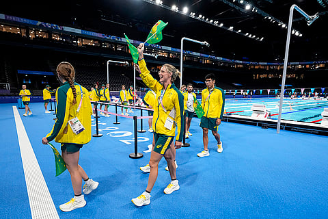 Australian swimmers at La Defense Arena 